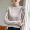 Elegante suéter de terciopelo Andy de encaje para mujer 24 otoño e invierno nuevo delgado manga larga cuello de madera camisa base top sencillo