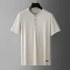 Dropshipping Verano Ultra-Delgada Camiseta Deportiva Casual de Seda de Morera de Manga Corta para Hombres Conjunto de Dos Piezas para Hombres de Mediana Edad