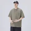 Nueva Camiseta de Verano 2026 para Hombre de Manga Corta con Cuello Redondo, Holgada Estilo Americano Casual con Bolsillo de Remaches, Fresca y de Moda