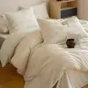 Sensación de Gato Peludo Piel Sintética de Conejo Terciopelo de Leche Juego de Cuatro Piezas Otoño e Invierno Espesor Calidez Funda de Edredón de Franela Sábana Plana Sábana Ajustable Ropa de Cama