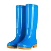 Botas de lluvia de caña alta, impermeables, forradas de polar, antideslizantes, de moda para mujer, para verano