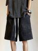 Pantalones cortos de gamuza gruesa para hombre, de verano, de marca moderna, holgados, de talla grande, estilo urbano americano, con costuras, deportivos e informales.