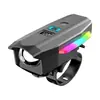 Luz Frontal Inteligente JOHORSE para Bicicleta com Display Digital, Buzina Integrada, Impermeável IPX, Iluminação Recarregável para Ciclismo