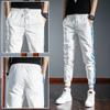 Pantalones Deportivos para Hombre Ajustados Pierna Pequeña Verano 2023 Estampados Seda de Hielo Finos Negros Sedosos Casuales para Hombre