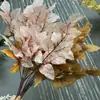 Cachos de folhas de rosa em tecido não tecido para decoração de casa e hotel, fundo de casamento com plantas artificiais, cachos de folhas de salgueiro