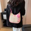 Bolso de Mujer 2023 Nueva Moda Color de Contraste Bolso de Axila Textivo Simple Bolso de Mano Hombro Cruzado Bolso de Moda