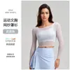 Nueva Ropa de Yoga de Malla para Mujer, Conjunto de Dos Piezas para Deporte y Pilates, Top de Fitness Fresco de Malla con Borde Enrollado y Sensación de Piel Desnuda con Mangas Largas