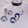 Pendientes de plata 925 con diseño de alfiler, estilo francés retro geométrico con diamantes de acrílico transparente, elegantes pendientes en forma de C para mujer.