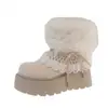 Botas de Neve Grossas, Forradas com Lã e Aconchegantes para Mulheres Baixas, Botas de Neve Quentes de Inverno para Mulheres, Novo Modelo 2025
