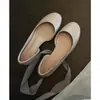 Zapatos Planos para Mujer Chuyuji Estilo Retro Francés Rojo Poco Profundos Slip-On Moda Versátil Punta Redonda