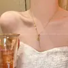 Collar Colgante de Calabaza con Carácter "Fu" Dorado para Mujer, Temperamento de Lujo Ligero, Cadena de Clavícula de Gama Alta, Accesorio Elegante Versátil