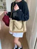 Bolsa Feminina de Grande Capacidade, de Alta Qualidade, Bolsa Tote de Ombro Versátil, Bolsa Saco de Lona Portátil Simples para o Dia a Dia