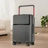 Maleta de Marco de Aluminio Modelo Nuevo 2026 para Hombres, Maleta de Carrito de Gama Alta para Mujeres, Maleta de Viaje Elegante y Resistente a Golpes con Asa Ancha y Cerradura de Combinación