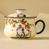 Taza de Té de Cerámica con Separación de Té y Agua, Alto Valor Estético, Taza Individual para Uso en Oficina con Tapa