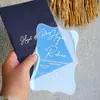 Porta-Cartão Dupla Porta Personalizado Transfronteiriço com Estampagem Dourada, Convite Estilo Ocidental, Convite de Acrílico de Formato Irregular de Nicho de Alta Qualidade, Item de Presente