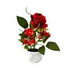 Bonsái Pequeño de Rosa Creativa Flor Artificial Adornos de Decoración para el Hogar Accesorios para Fotografía Flores Artificiales Flores Artificiales Plantas Artificiales en Maceta