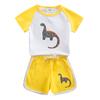 Ropa infantil de dinosaurio, traje de manga corta para niños, verano 2022, nuevos pantalones cortos para niños, atractivo conjunto de dos piezas de moda de una generación de cabello