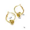 Temperamento transfronteiriço europeu e americano banhado a ouro 18k design brincos em forma de coração moda feminina coração oco brincos de aço de titânio brincos