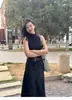 Estilo Novo de Verão Camisola sem Mangas Lyocell Gola Meia-Alta Camisa Base Cor Sólida Colete de Tricô para Roupa Feminina