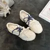 Versión de cuero genuino ~ Aumento de altura interna de 7 cm Zapatos de entrenamiento alemanes para mujer, nuevo modelo 2026, zapatillas deportivas casuales de suela gruesa en bloques de color, con cordones Zapatos Forrest Gump
