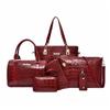Maleta Transfronteriza de Moda con Patrón de Cocodrilo Venta al por Mayor Juego de Seis Piezas Bolsa Grande Compra Uno y Llévate Cinco Gratis Bolso de Mujer Nuevo Bolso de Mujer de Cuero Patentado Europeo y Americano
