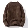 Venda Direta de Fábrica Venda Quente Transfronteiriça Moda Masculina Personalidade Suéter de Gola Redonda Trançado Pulôver Casual Suéter de Tricô Quente
