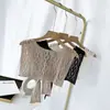 Chal chaleco de encaje de punto de algodón para mujer primavera y verano estilo coreano hueco en los hombros bufanda de hombro anudada decoración versátil