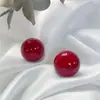 Brincos de Bola de Dopamina Doce Sentido Avançado Design de Nicho Brincos Simples Elegantes Menina Fofa Brincos de Agulha de Prata