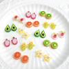 Nuevo en línea rojo hielo transparente color degradado tridimensional fruta lindo joyería para uñas DIY horquilla decorativa accesorios de resina