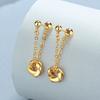 925 prata esterlina francês retro duplo contas tassel brincos stud design personalidade feminina brincos stud moda nicho temperamento joias de orelha