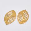 Accesorios de cobre para joyería DIY 28.4*49mm colgante ovalado hueco ojo de caballo patrón de golpe figura geométrica de cobre