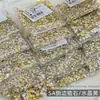 Rhinestones de circonita amarillo dorado para decoración de uñas, mini strass pequeños de color amarillo de fondo plano y forma irregular, efecto iluminador, accesorios de decoración de uñas ponibles