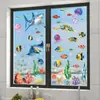 Pegatinas de Verano Electrostáticas al por Mayor Dibujos Animados Palmera Playa Ventana de Coche Pegatinas Decoración de Pared Ventana Vidrio Pegatinas de Pared
