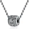 Colgante de Cuentas de la Buena Suerte de Plata Esterlina S925 Collar con Mantra de Seis Caracteres Joyería Vintage Regalo de Cumpleaños para Pareja Hombre Ventas Directas