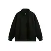 2026 Principios de Otoño Sudadera Pesada Blanca y Gris Media Cremallera Cuello Alto Pulóver para Hombre Casual Americano Primavera/Otoño Solapa Superior