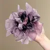Elástico de Cabelo de Renda Estilo Coreano para Rabo de Cavalo, Scrunchie Grande, Elástico para Coque, Acessório de Cabelo de Luxo para Meninas