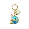 Accesorios Metálicos Culturales y Creativos para Llaves Personalizados, Regalos Personalizados para Atracciones Turísticas, Llaveros Originales de Bolsa de Arena Movediza, Hecho a Medida