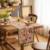 Caminho de Mesa Moderno Simples Jacquard Tecido Colorido Flores Mundo Subaquático Ondas de Primavera Franjas Toalha de Mesa Doméstica Poliéster Caminho de Cama