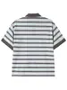 Camisa Polo de Manga Corta a Rayas y Cuadros Patchwork Estilo Retro de Verano Nanxia Qiaozhuang para Hombre, Marca de Moda, Corte Holgado, Camiseta Versátil para Parejas