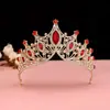 Tocado de corona de marquesa estilo europeo y americano para novia con pedrería, diadema para bodas y fiestas de cumpleaños, corona de marquesa azul real