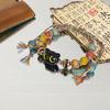 Pulsera de gato tejida de cuerda colorida con cuentas, pulsera de diseño avanzado de nicho linda de monstruo divertido para niña, accesorios de pulsera