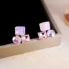 Pendientes de Perla y Flor Púrpura Estilo Coreano, Suaves y Elegantes, Pendientes de Nicho Elegantes con un Toque de Lujo Ligero y de Alta Gama para Mujer