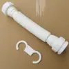 Tubería de desagüe para lavabo de verduras transfronterizo 40 blanca telescópica de doble botón tubería de alambre de acero lavabo de verduras tubería de doble cabeza engrosada