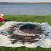 Esterilla de playa transfronteriza de secado rápido, repelente al agua y a prueba de humedad, esterilla de picnic para exteriores, manta de camping
