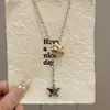 "Lucky Star" Collar Metálico de Estrella Estilo Fresco para Niñas, Diseño Nicho de Apilamiento Simple, Cadena de Clavícula de Gama Alta