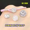 Prata Esterlina S925 Finamente Trabalhado Cavalo do Zodíaco Botão de Sorte Fecho Joias de Cristal Pulseira Colar Acessórios DIY