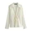 Camisa de Mujer Elegante de Manga Larga con Huecos y Textura de Lazo Estilo Europeo y Americano Transfronterizo Nueva Moda 2026 2183331