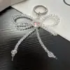 Cadena para teléfono con colgante de llavero de lazo en forma de corazón de alta gama y lujo, accesorio de bolso elegante y dulce