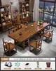 Juego Grande de Mesa de Té y Sillas de Madera Maciza, Una Mesa y Cinco Sillas, Mesa de Té de Estilo Chino Nuevo, Adecuado para Oficina o Uso en Casa, Estación para Preparar Té