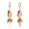Pendientes de Joyería Transfronteriza Estilo Bohemio de Playa Personalizados de Concha y Estrella de Mar Pendientes para Mujer Pendientes de Estilo Retro para Vacaciones